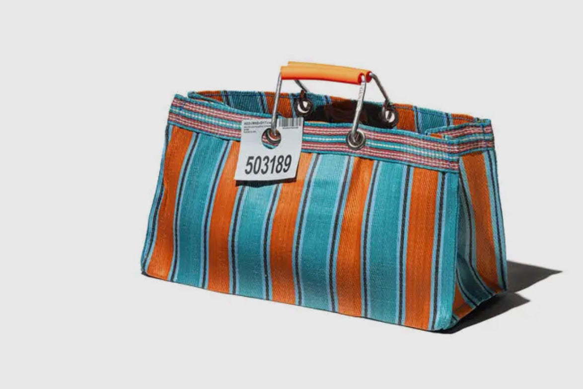 Wide: Recycled Plastic Stripe Bag