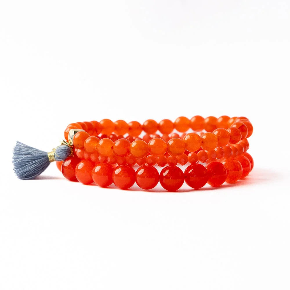 Addison Set Of 3 Stretch Bracelets Glass And Crystal With Gift  Bag