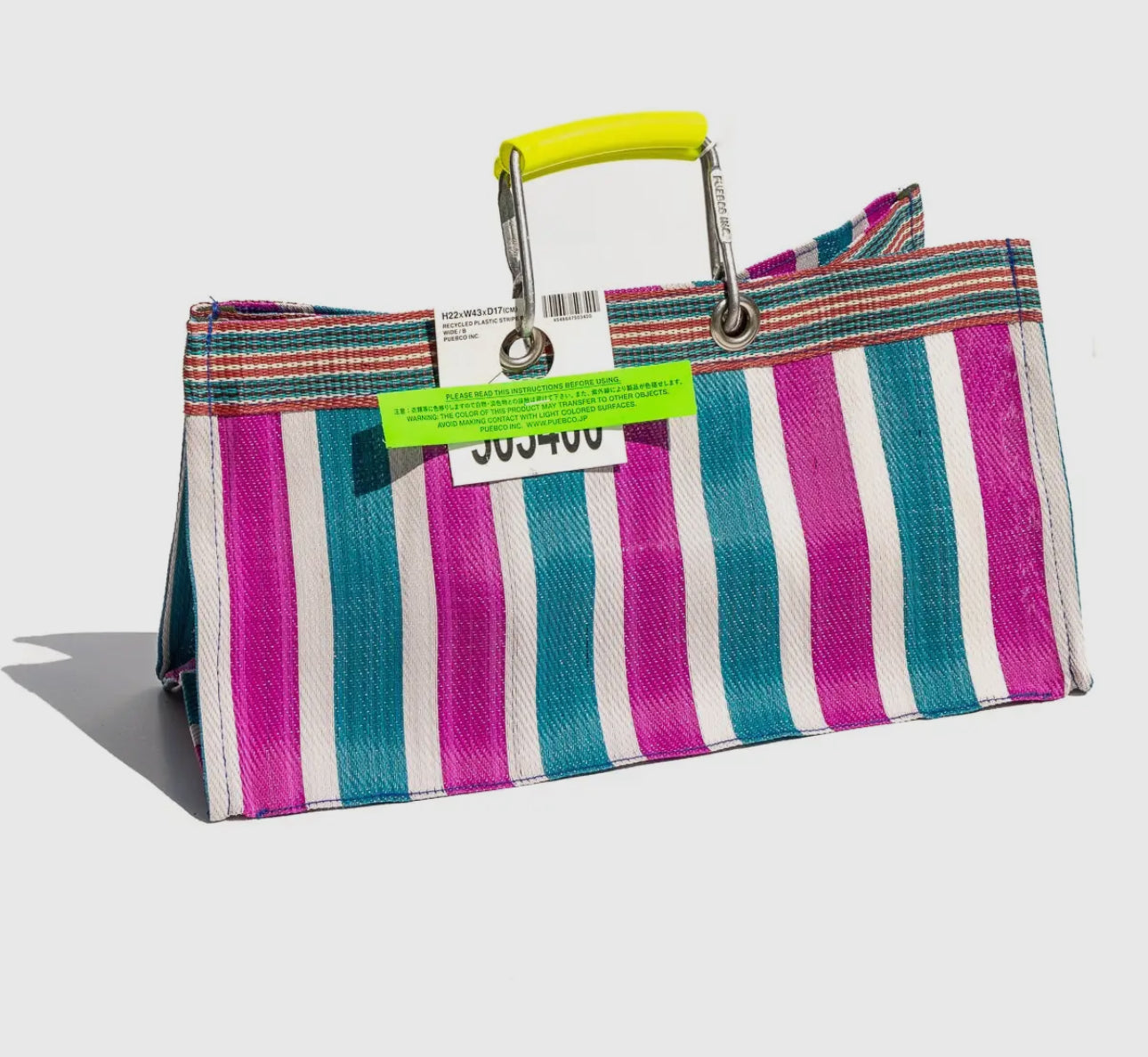 Wide: Recycled Plastic Stripe Bag