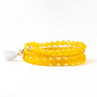 Addison Set Of 3 Stretch Bracelets Glass And Crystal With Gift  Bag