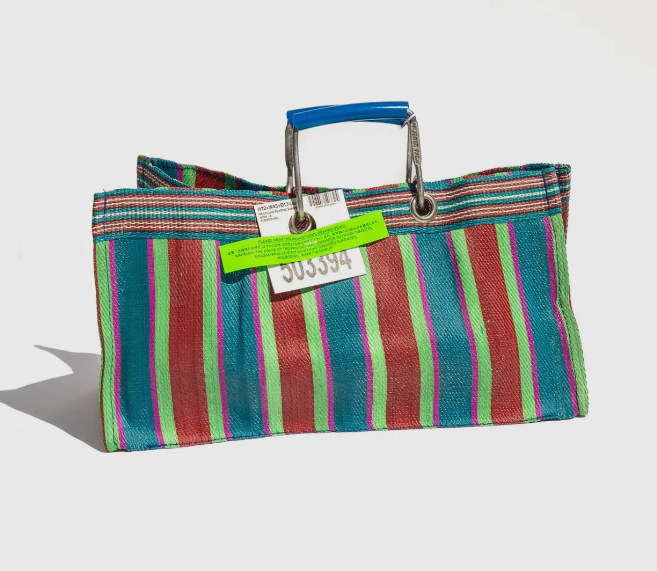 Wide: Recycled Plastic Stripe Bag