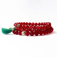 Addison Set Of 3 Stretch Bracelets Glass And Crystal With Gift  Bag