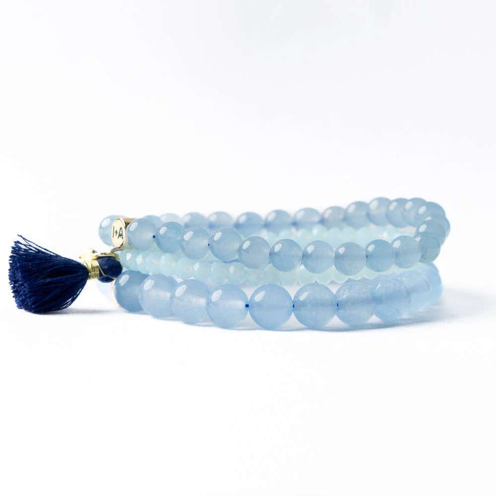 Addison Set Of 3 Stretch Bracelets Glass And Crystal With Gift  Bag