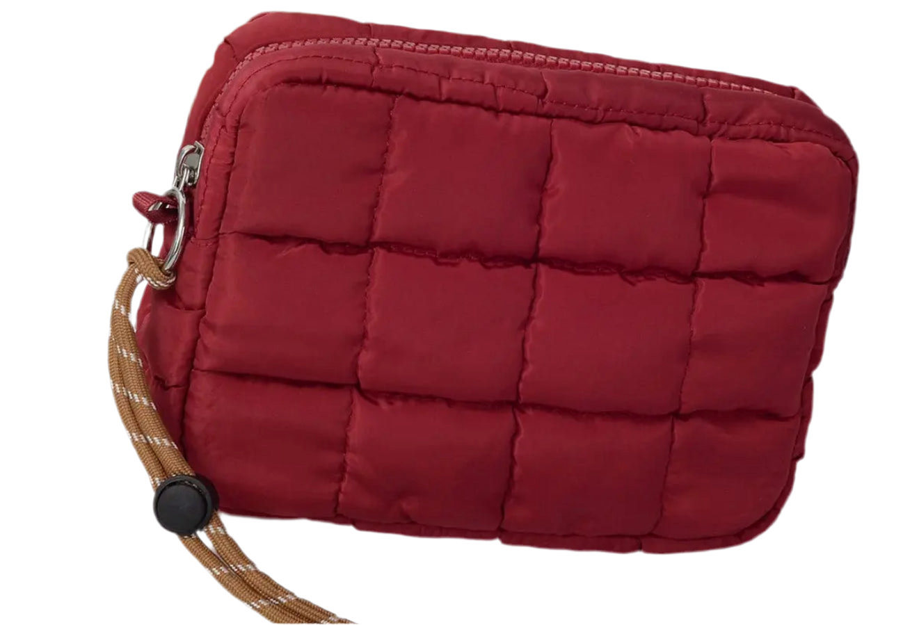 Nylon Quilted Puffer Clutch/Pouch