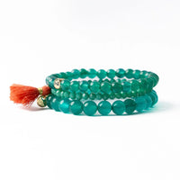 Addison Set Of 3 Stretch Bracelets Glass And Crystal With Gift  Bag