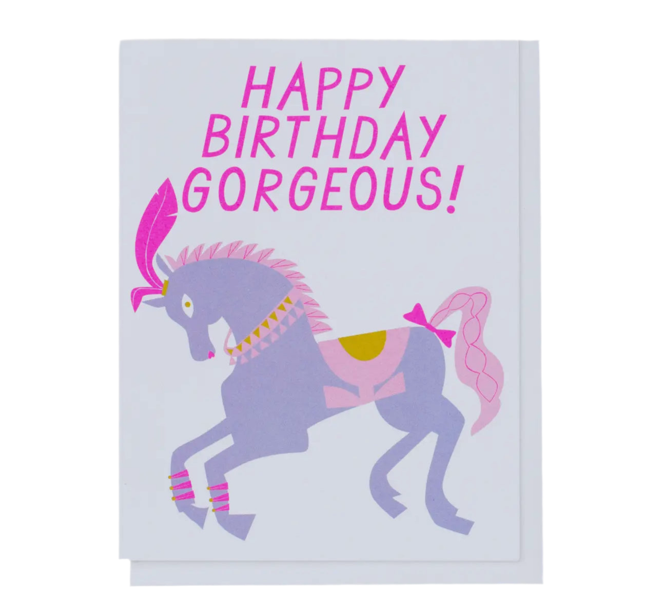 Prancing gorgeous birthday greeting card