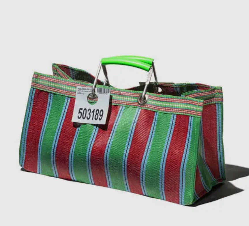 Wide: Recycled Plastic Stripe Bag