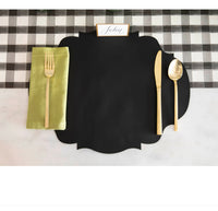 Black: French Frame Die Cut  Placemat Sheets Placemat