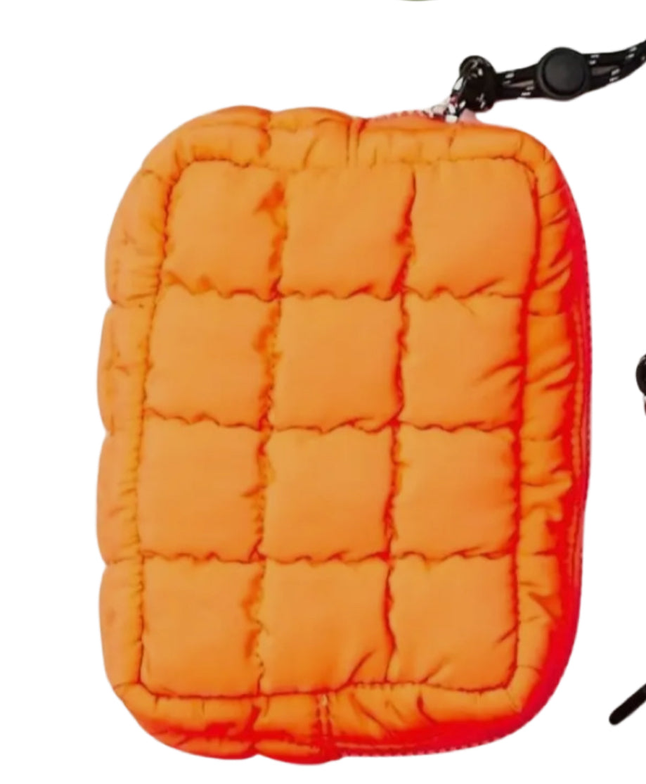 Nylon Quilted Puffer Clutch/Pouch