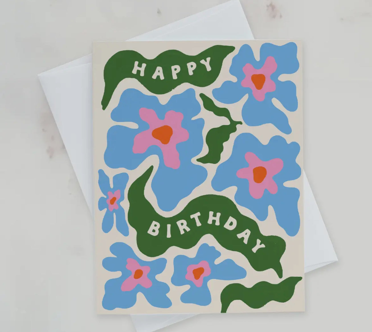 Trippy daisies greeting card