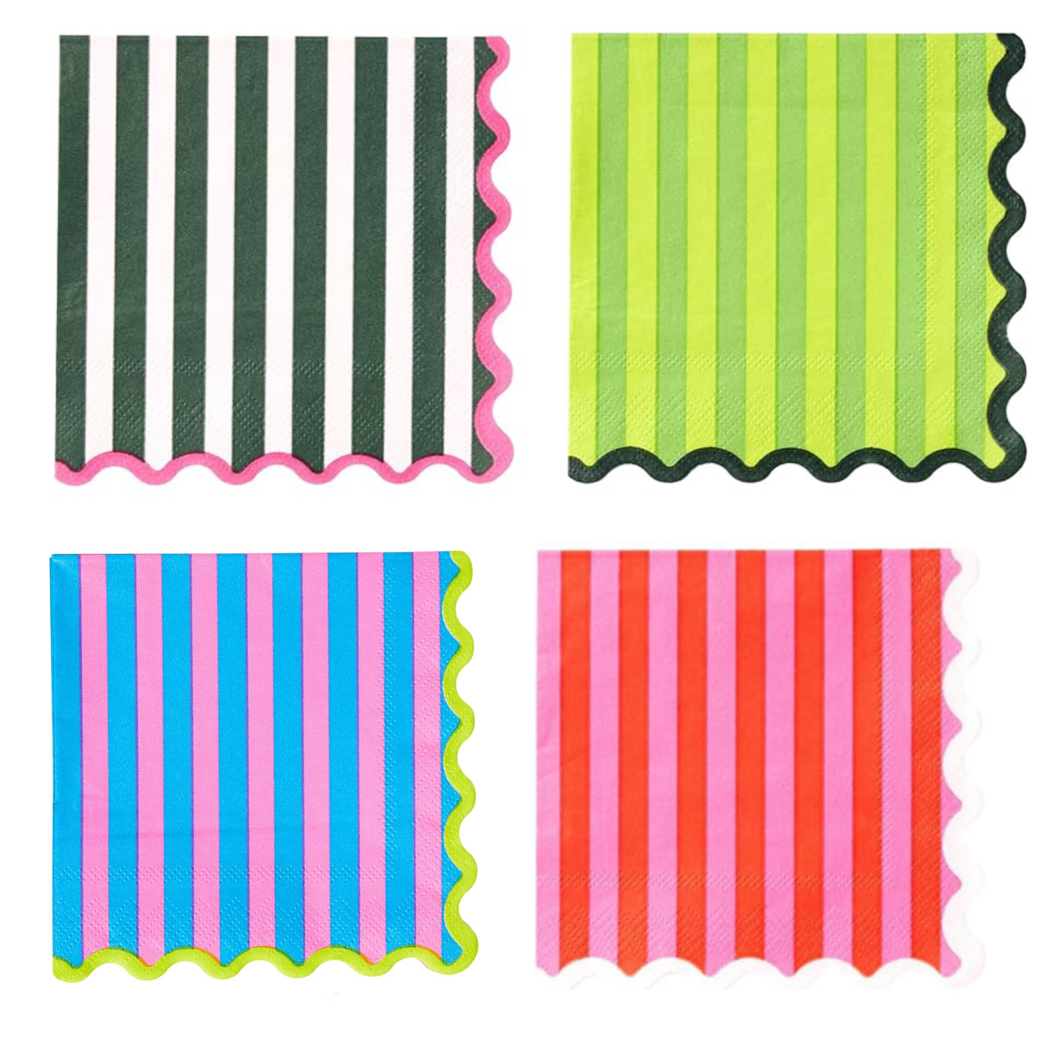 Bold Stripes/Scalloped paper party collection