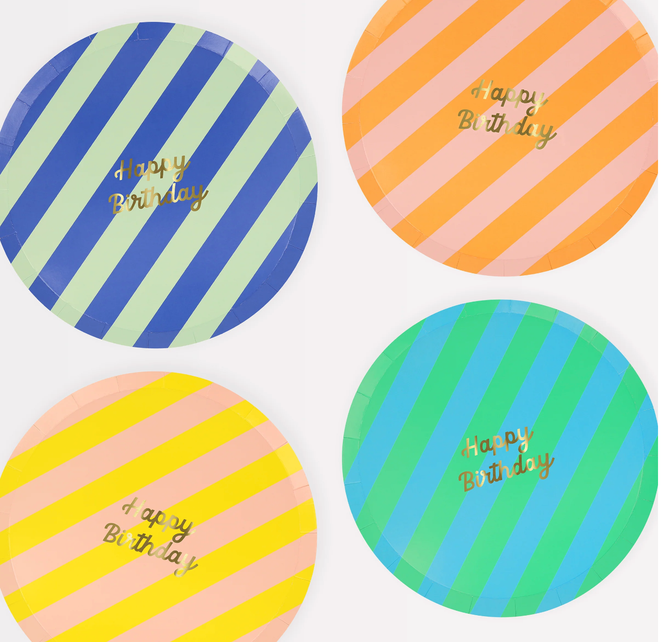 Striped Birthday Plates