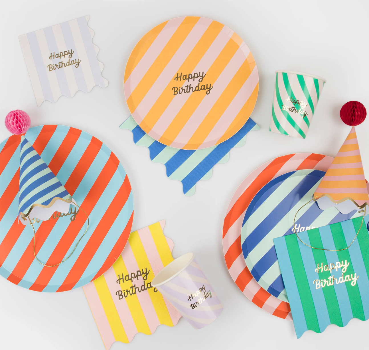 Striped Birthday Plates