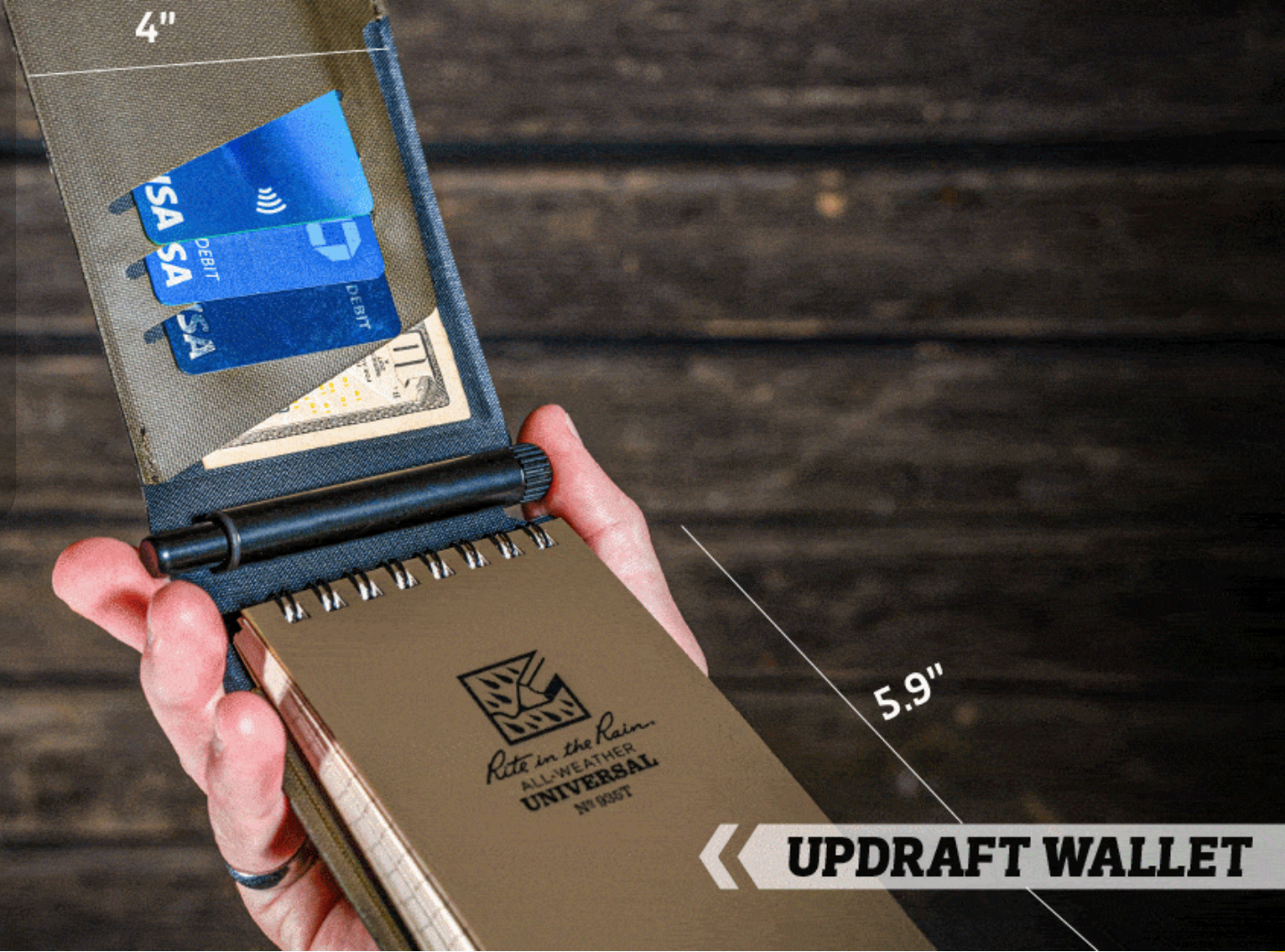 updraft monsoon wallet - dark green