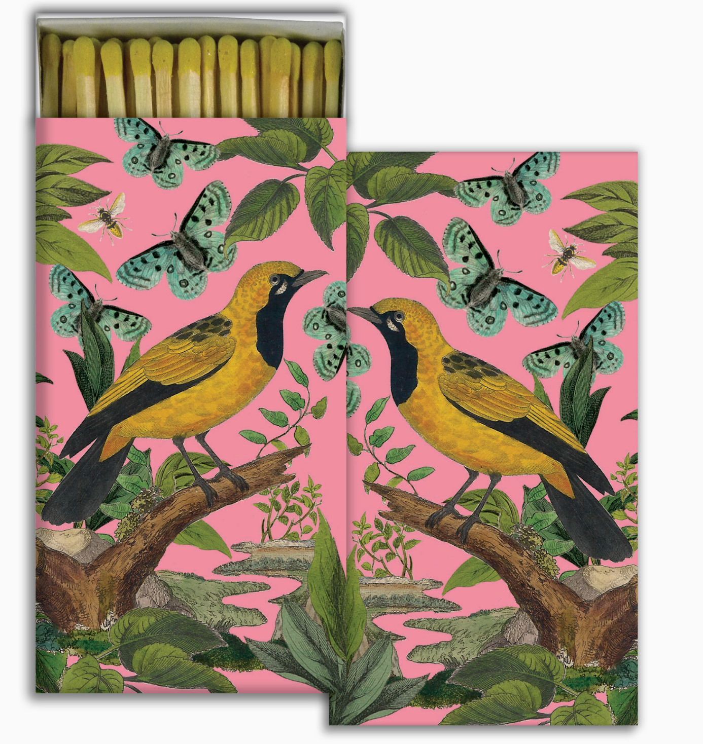 yellow Bird in pink : match box