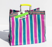 Recycled Plastic Stripe Bag - Square