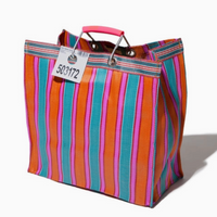 Recycled Plastic Stripe Bag - Square