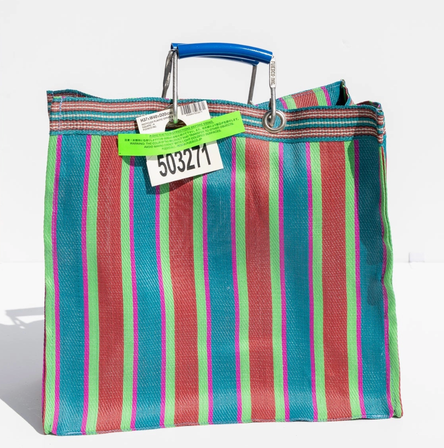 Recycled Plastic Stripe Bag - Square