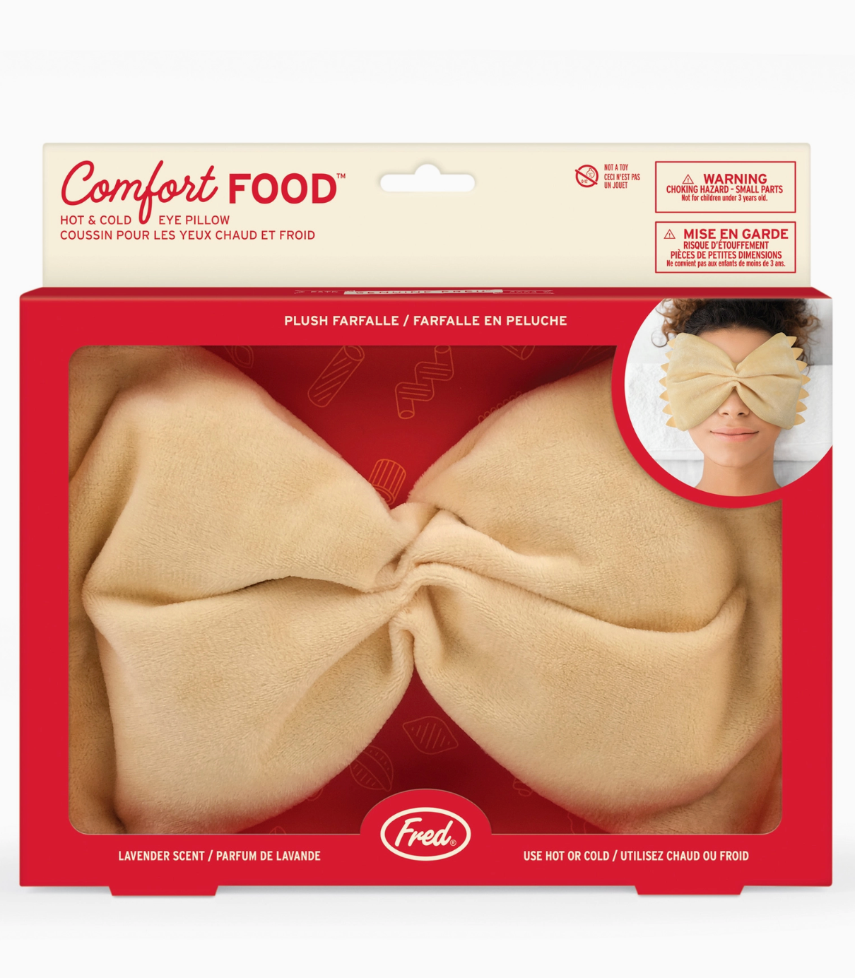 Comfort Food - Farfalle Pasta Eye Pillow, Lavender Scented