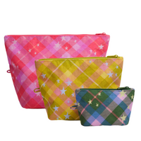 star plaid Go Pouch Set