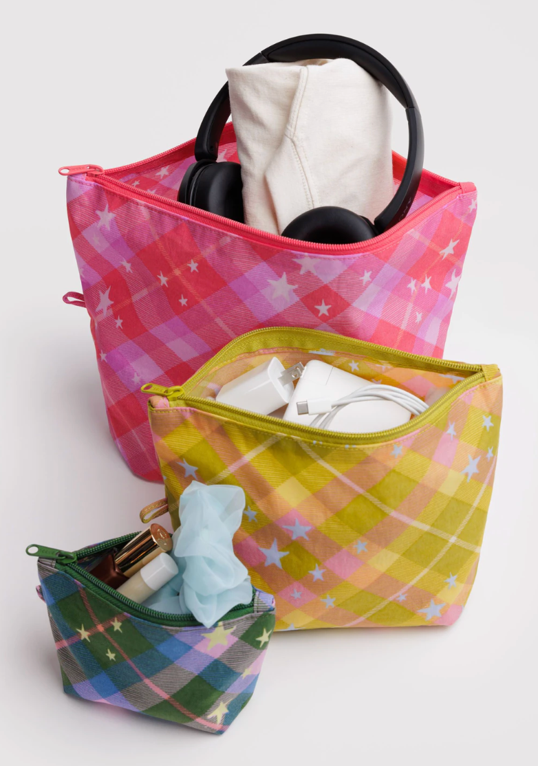 star plaid Go Pouch Set