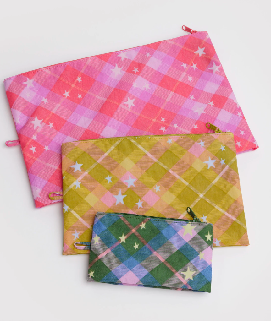 star plaid Go Pouch Set
