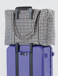 BW gingham: cloud carry on