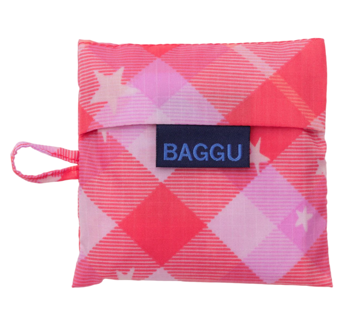 pink star plaid : BAGGU bag