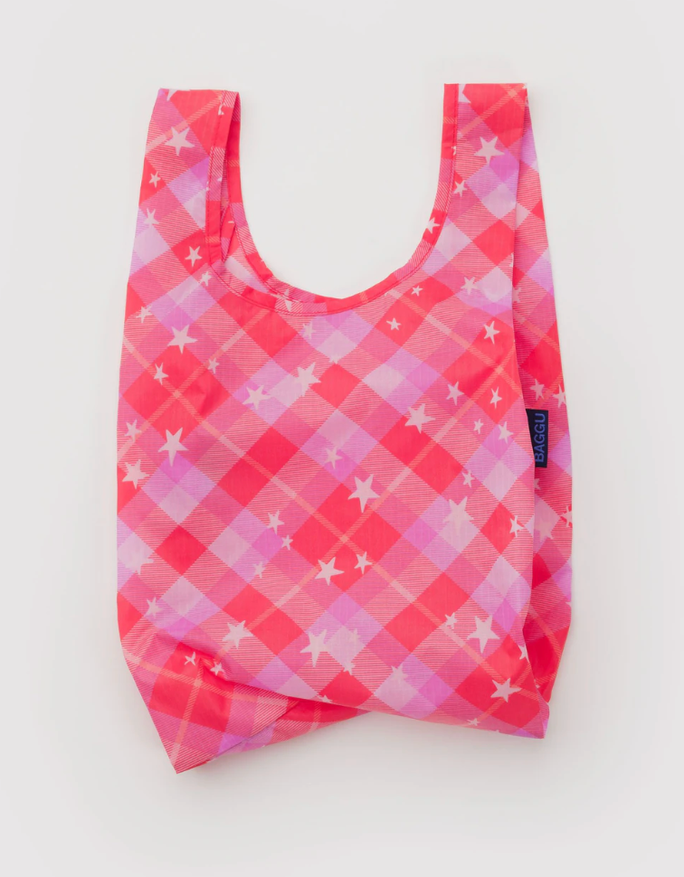 pink star plaid : BAGGU bag