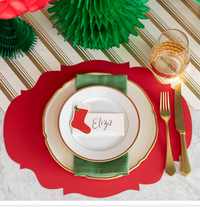 red: French Frame Die Cut Placemat Sheets Placemat