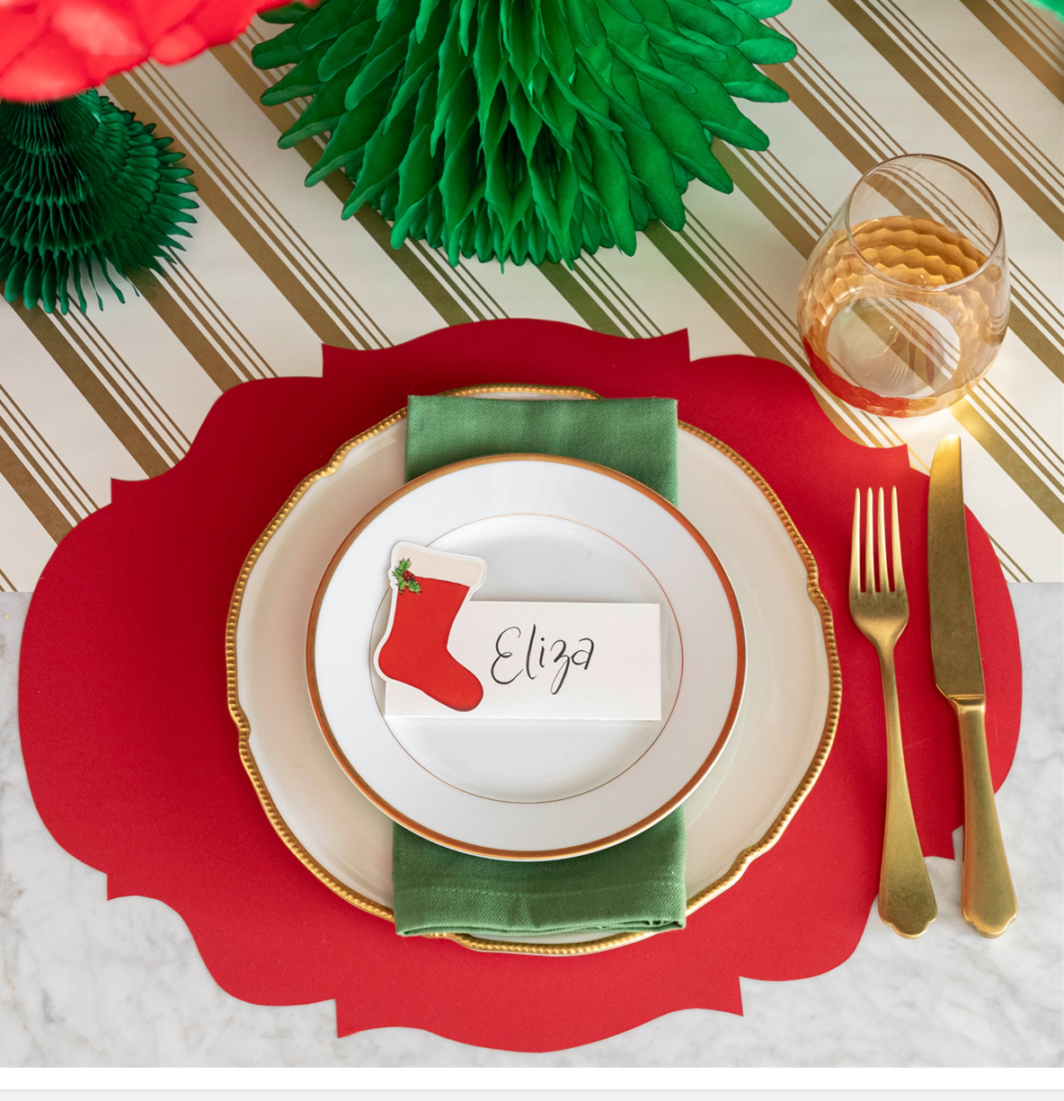 red: French Frame Die Cut Placemat Sheets Placemat