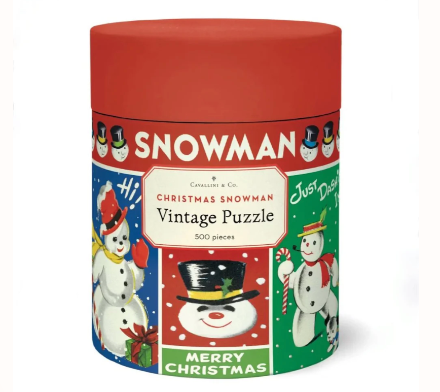 Snowman 500-Piece Vintage- Style Christmas  Jigsaw Puzzle