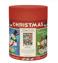 Snowman 500-Piece Vintage- Style Christmas  Jigsaw Puzzle