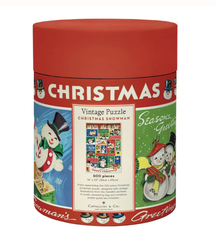 Snowman 500-Piece Vintage- Style Christmas  Jigsaw Puzzle