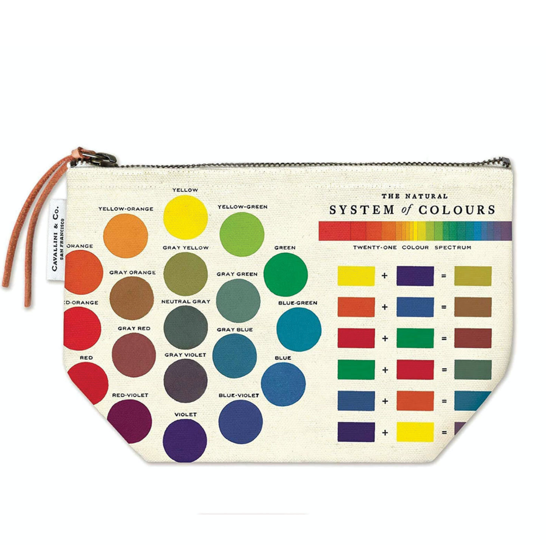 color wheel zip pouch