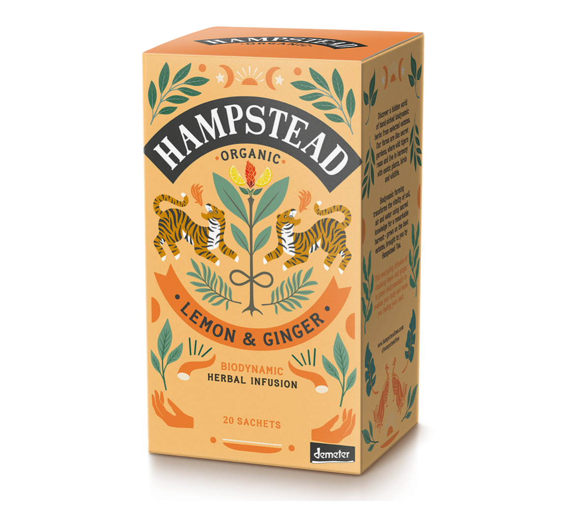 Lemon & Ginger : Hampstead organic tea bags