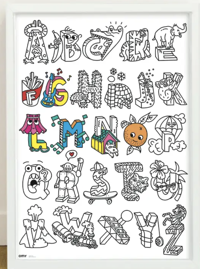 ABC's  Folded Coloring Poster