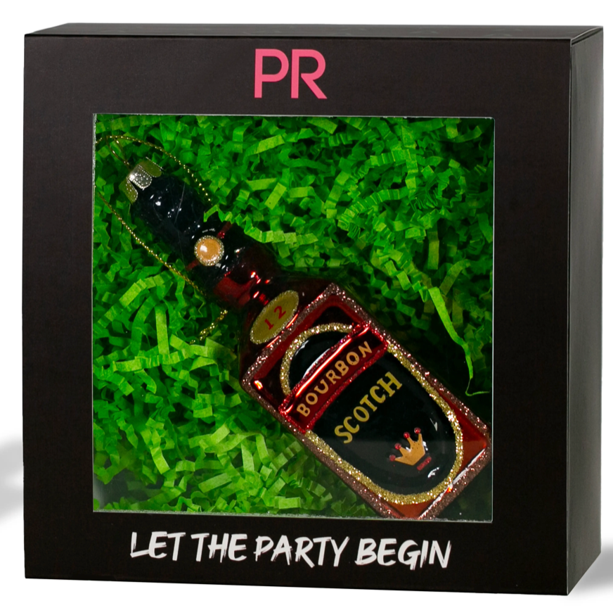 Scotch Bottle Glass Ornament