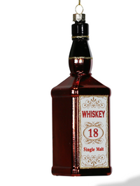 Whiskey Bottle Glass Ornament