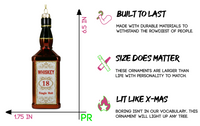 Whiskey Bottle Glass Ornament
