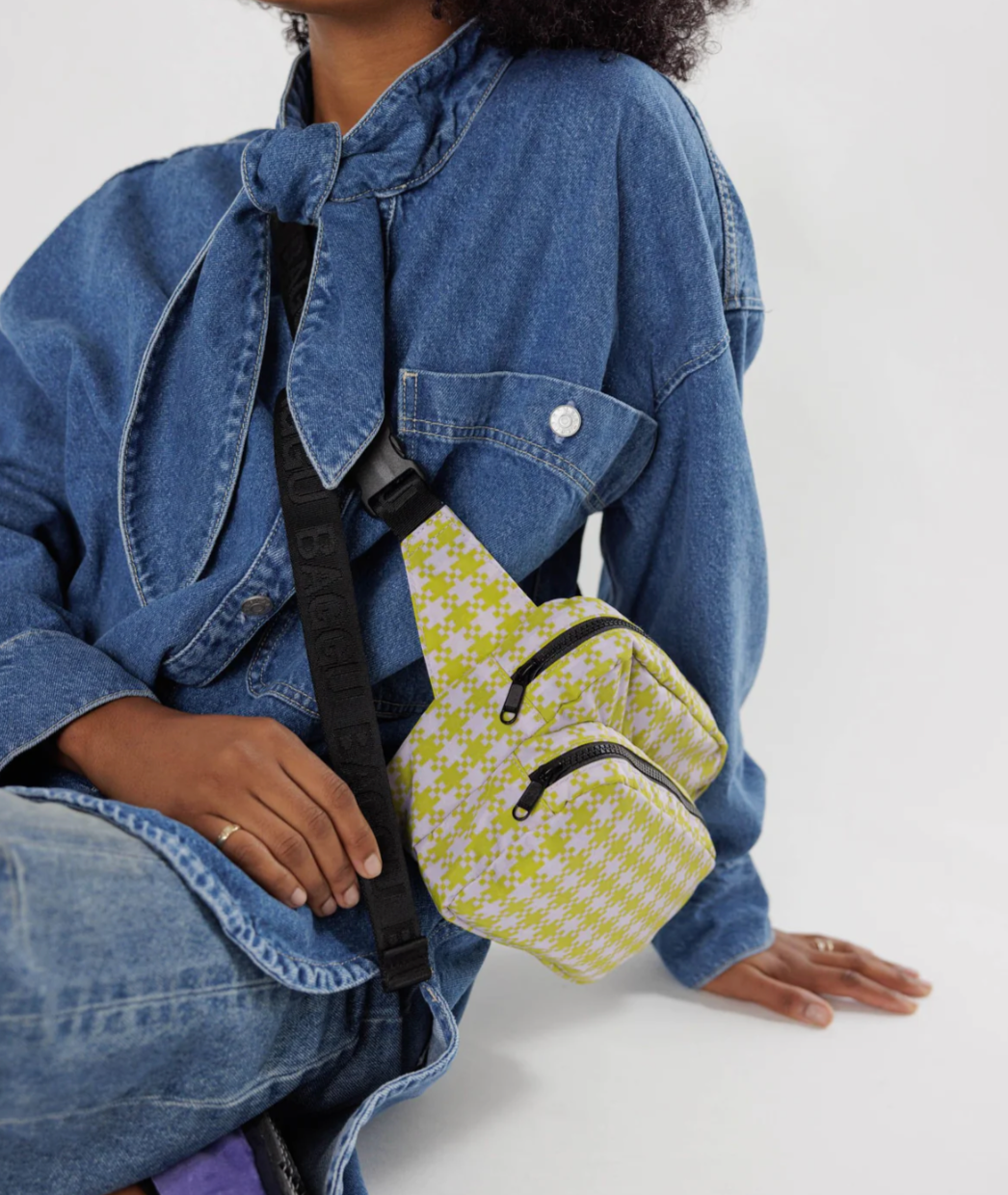 pink pistachio gingham: fanny pack
