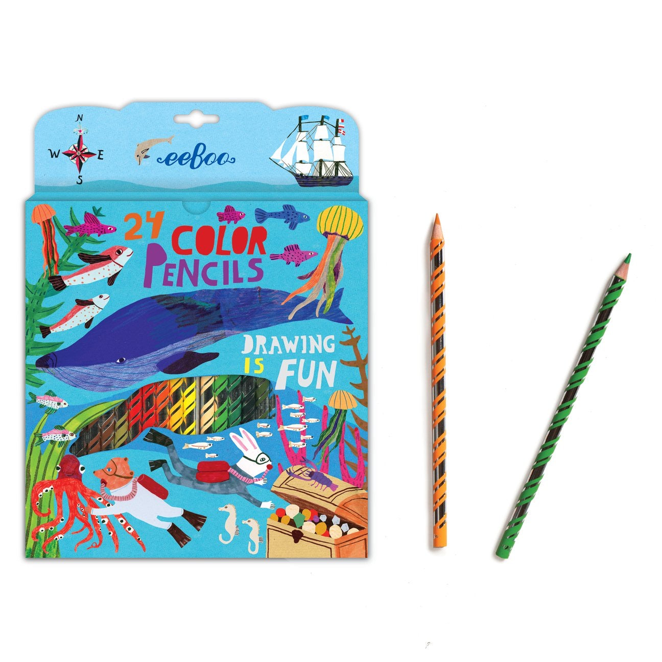 Sea life: 24 Colored Pencils