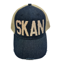 denim trucker cap