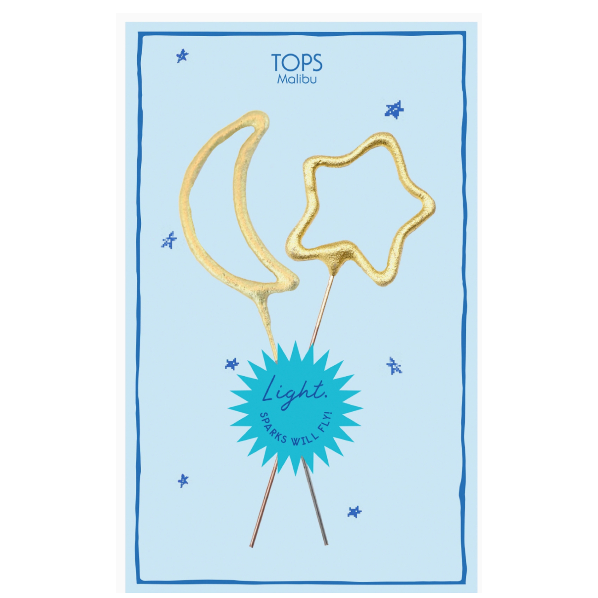 Mini 4" Gold Moon & Star Sparkler Card - Celestial Magic