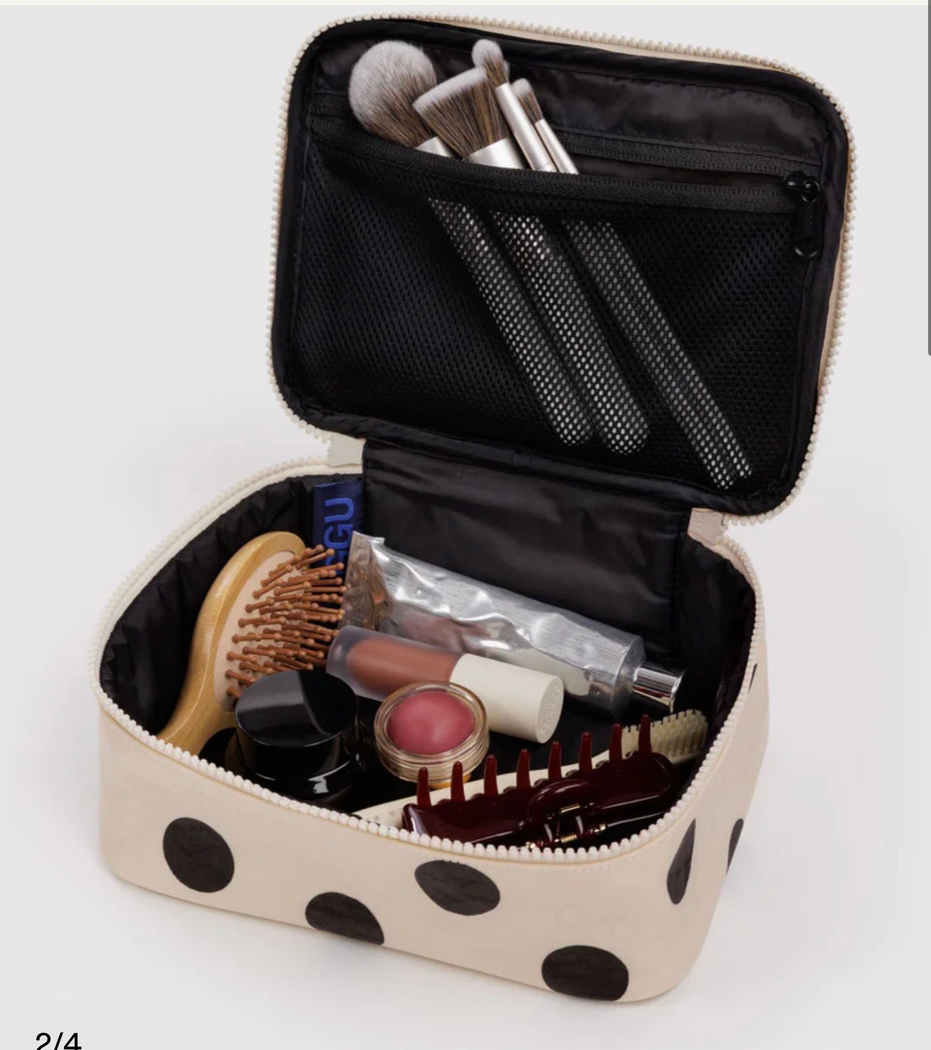 dots: cream black cosmetic case (+sizes)