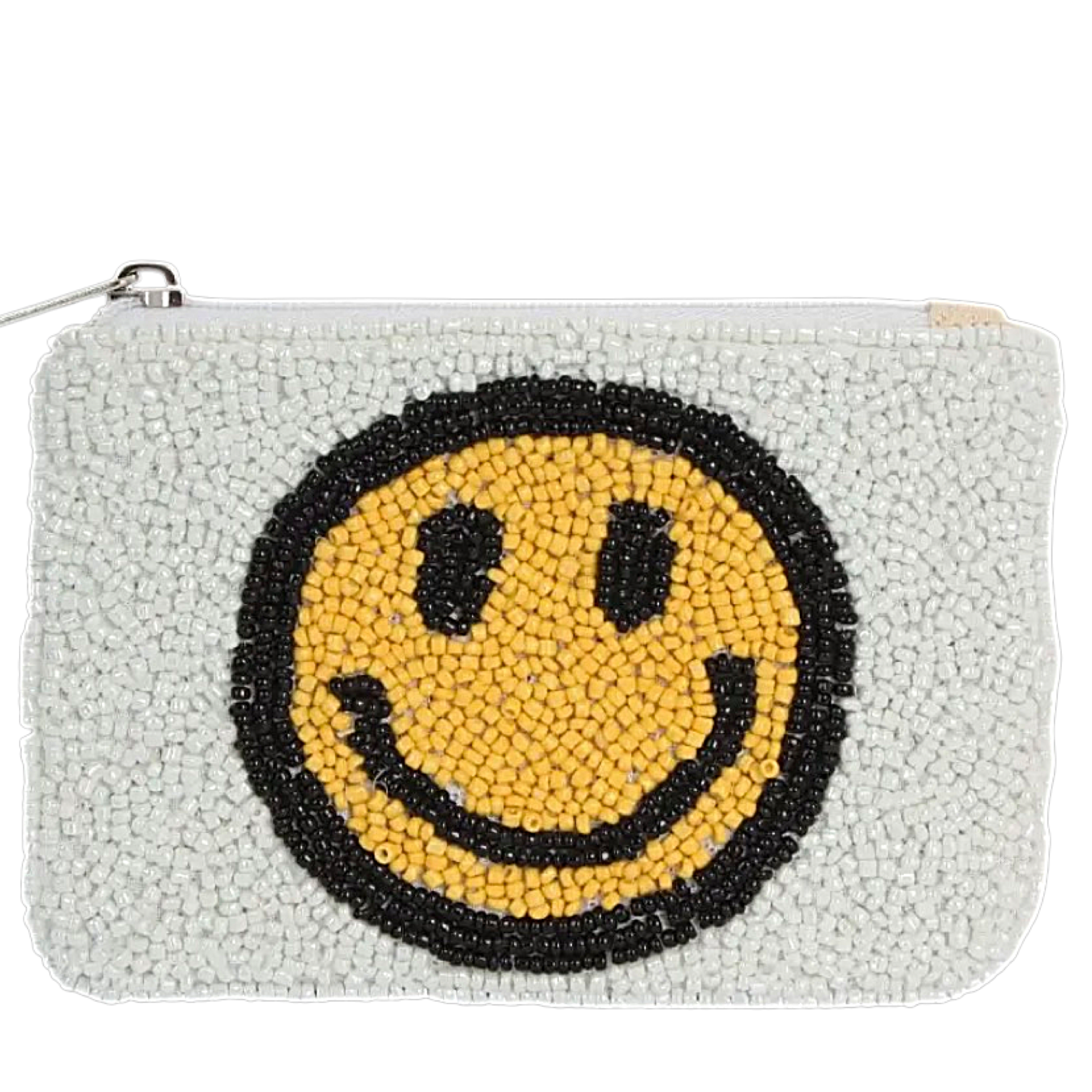 Happy Face beaded coin purse