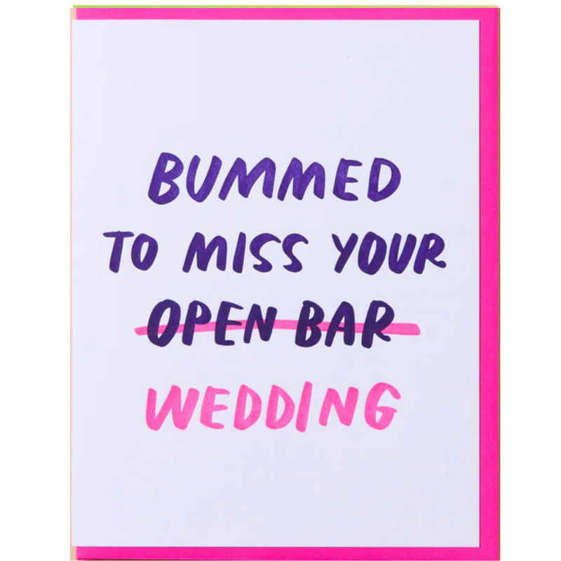 Open Bar. Wedding Card