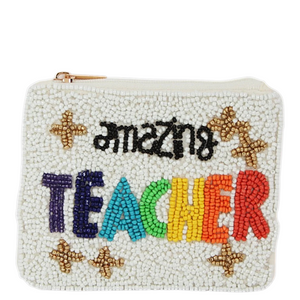 teacher beaded coin purse