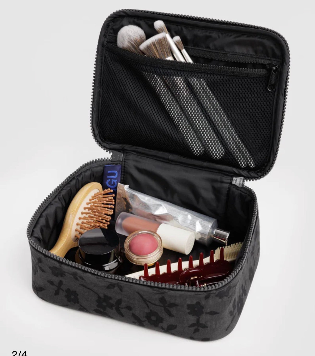 charcoal ditsy small cosmetic