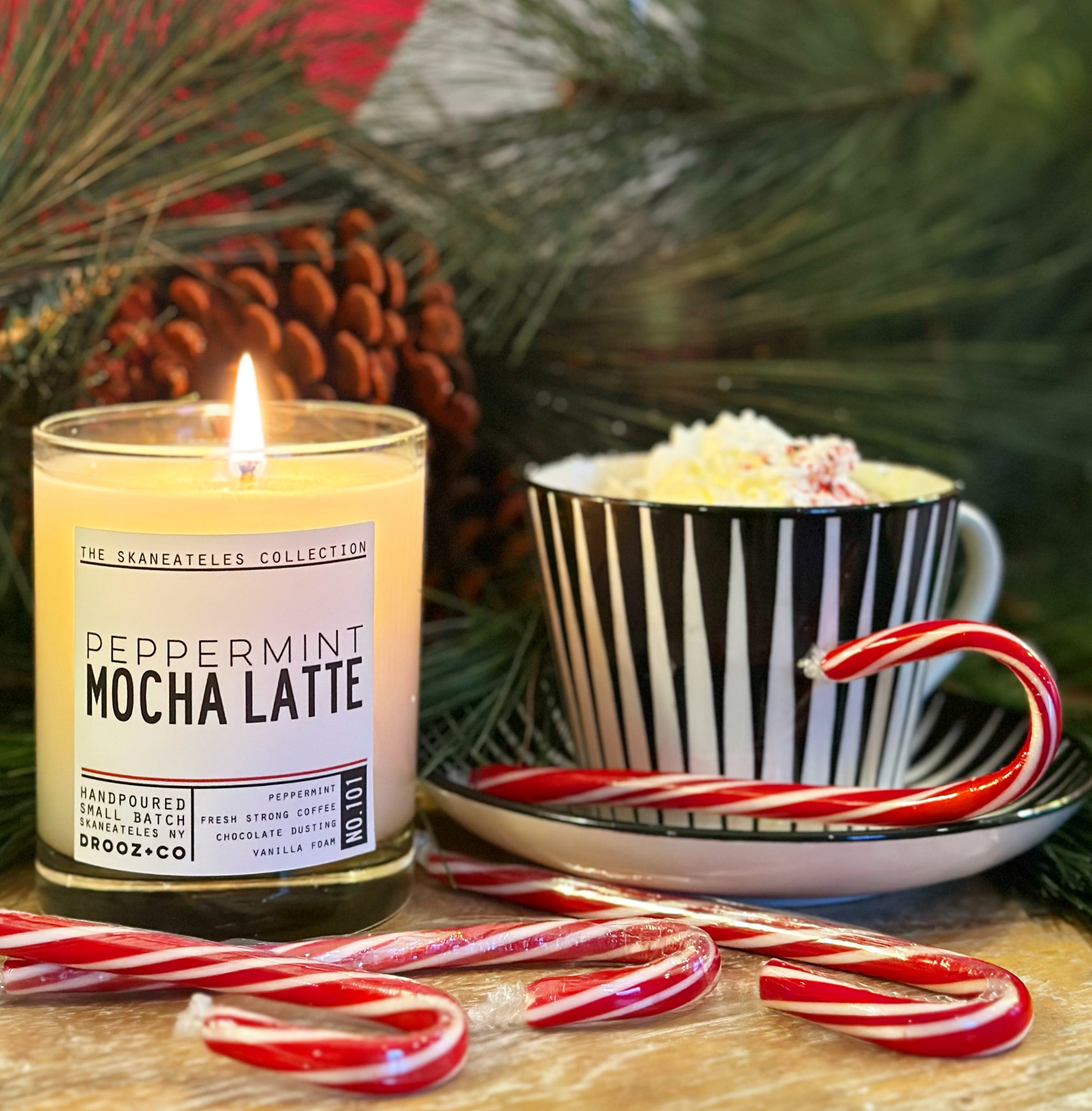 Peppermint Mocha Latte {Skaneateles Collection} DROOZ candle No.101